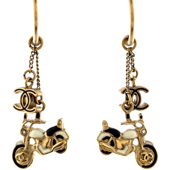 CHANEL Jewelry - Authentic Chanel enamel motorcycle drop earrings